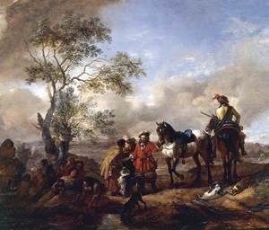 Philips Wouwerman - The Halt at a Gypsy Camp