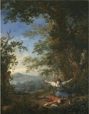 Philips Wouwerman - Pyramus And Thisbe In A Bosky Landscape