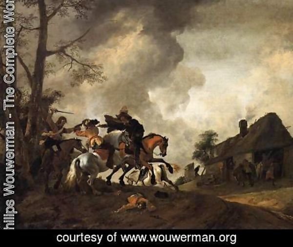 Philips Wouwerman - Battle on Horseback