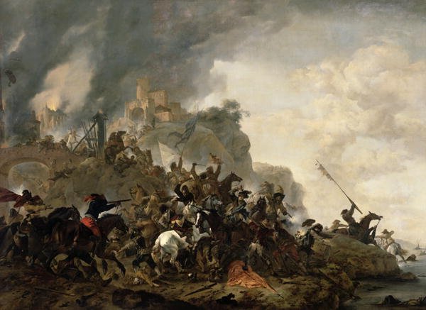 Cavalry Making a Sortie from a Fort on a Hill, 1646