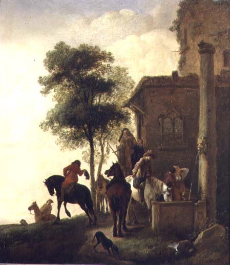 Travellers Watering Their Horses Outside an Inn