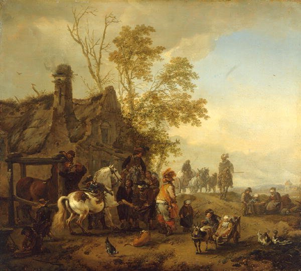 A Dappled Horse outside the Smithy