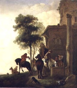 Travellers Watering Their Horses Outside an Inn