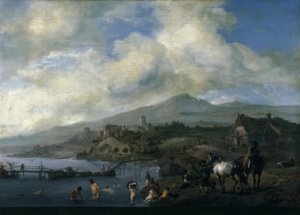 Landscape with Bathers c 1660