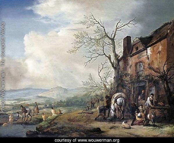 Landscape with Peasants by a Cottage 1651-53