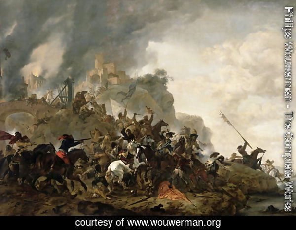 Cavalry Making a Sortie from a Fort on a Hill, 1646