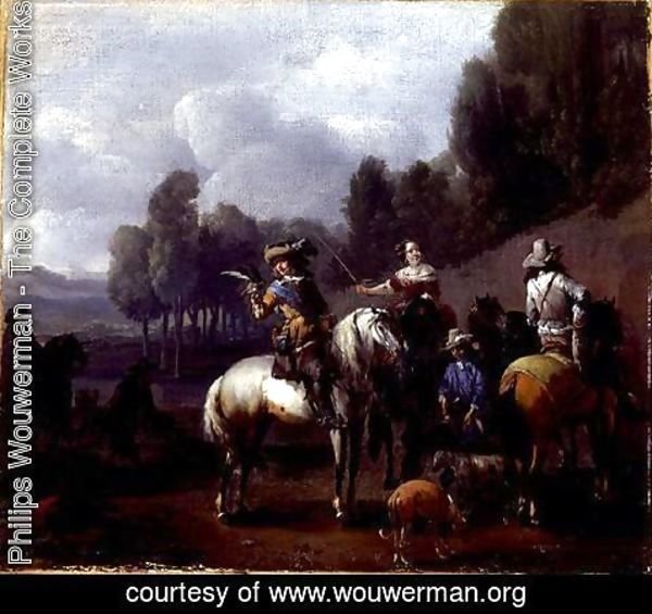 Philips Wouwerman - A Hawking Party 2